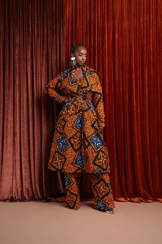 ZEZE African Print Trench Jacket