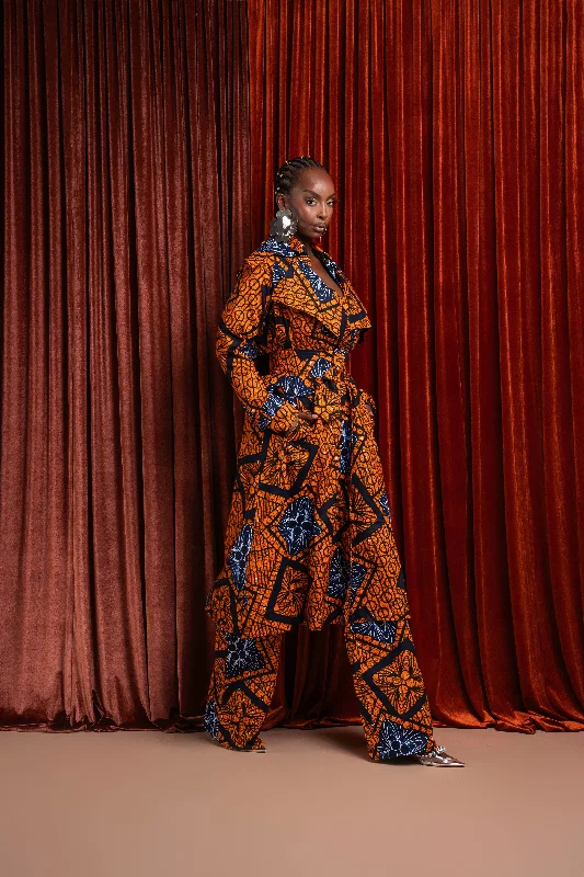 ZEZE African Print Trench Jacket