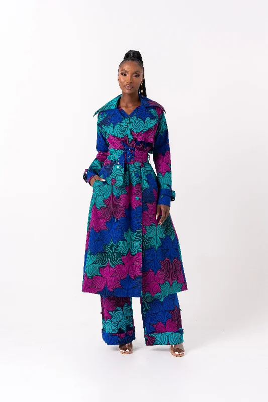 ZURI African Print Trench Jacket