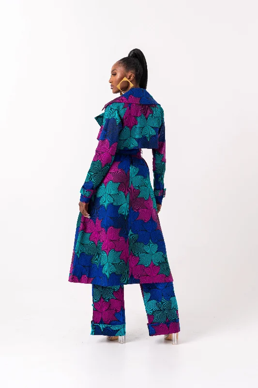 ZURI African Print Trench Jacket