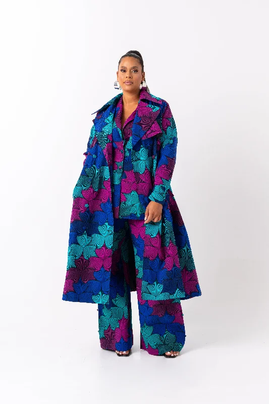 ZURI African Print Trench Jacket