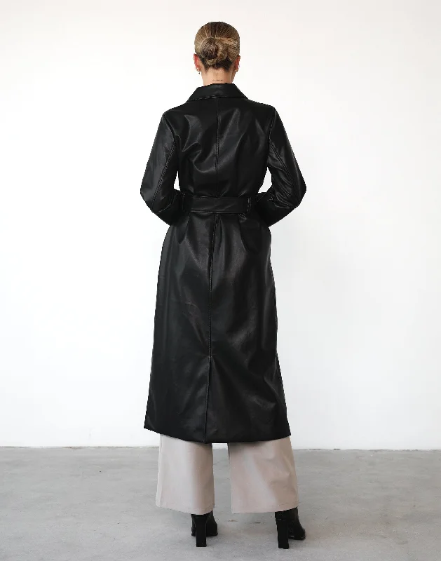 Blaze Trench Coat (Black PU)