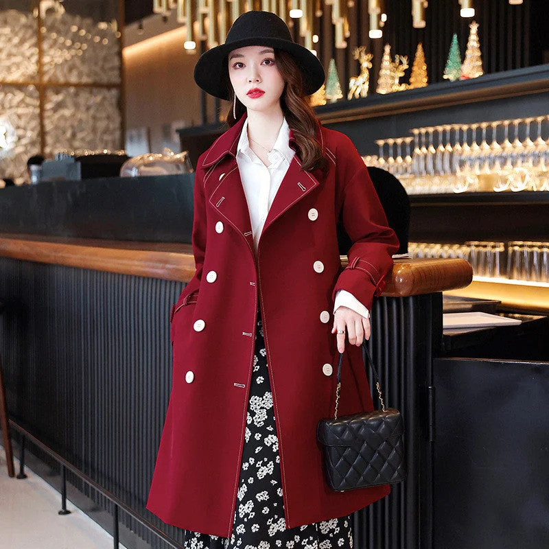 Women's Double-Breasted Lapel Drop Jacket