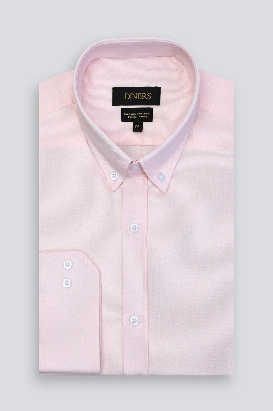 Light Pink Twill Textured Casual Shirt