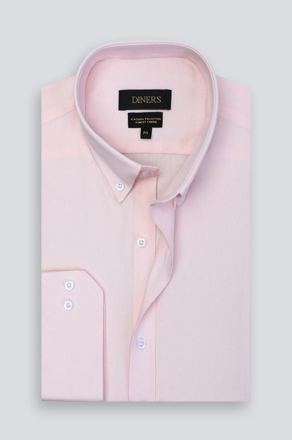 Light Pink Twill Textured Casual Shirt