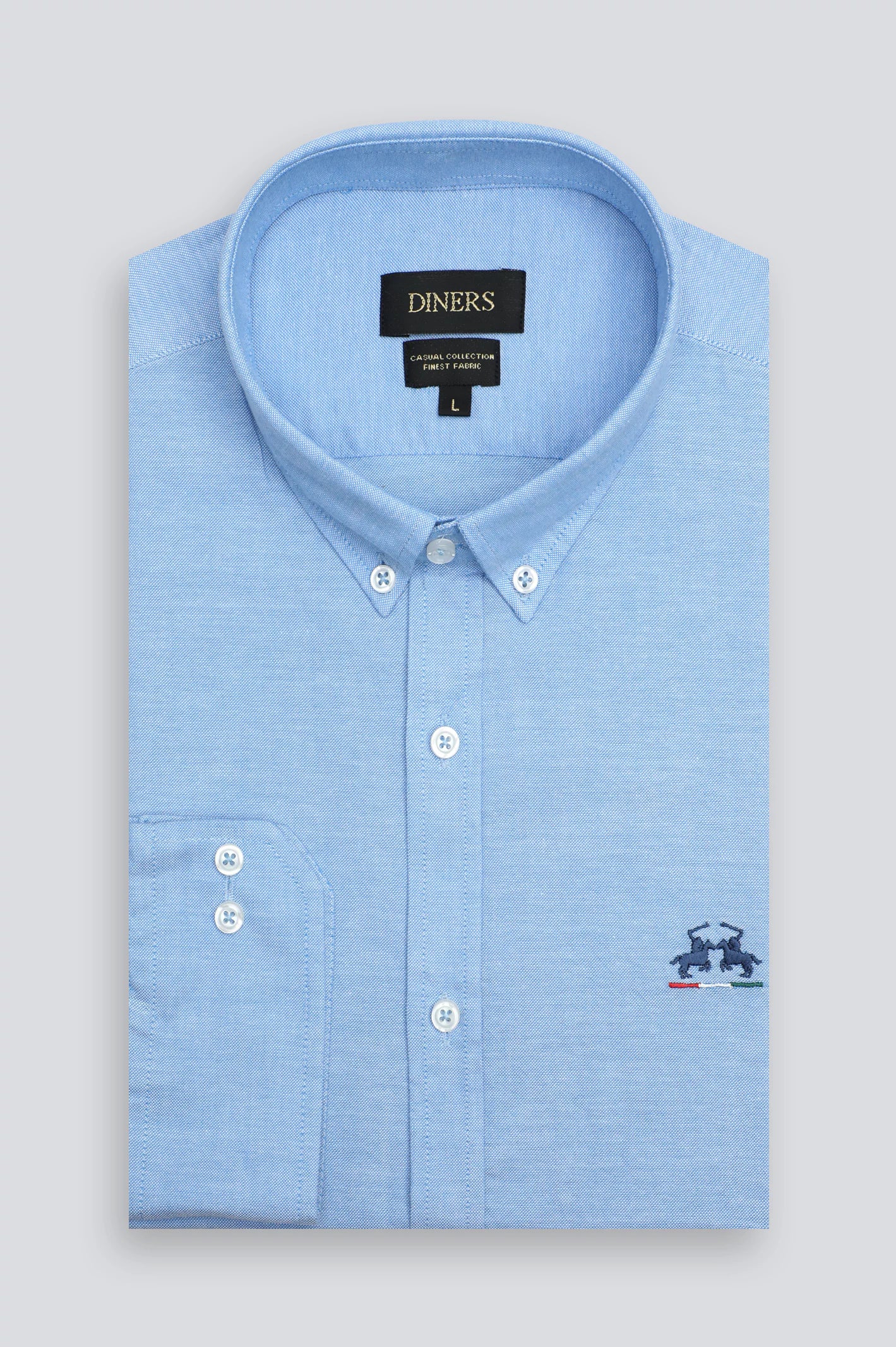 Sky Blue Textured Casual Shirt