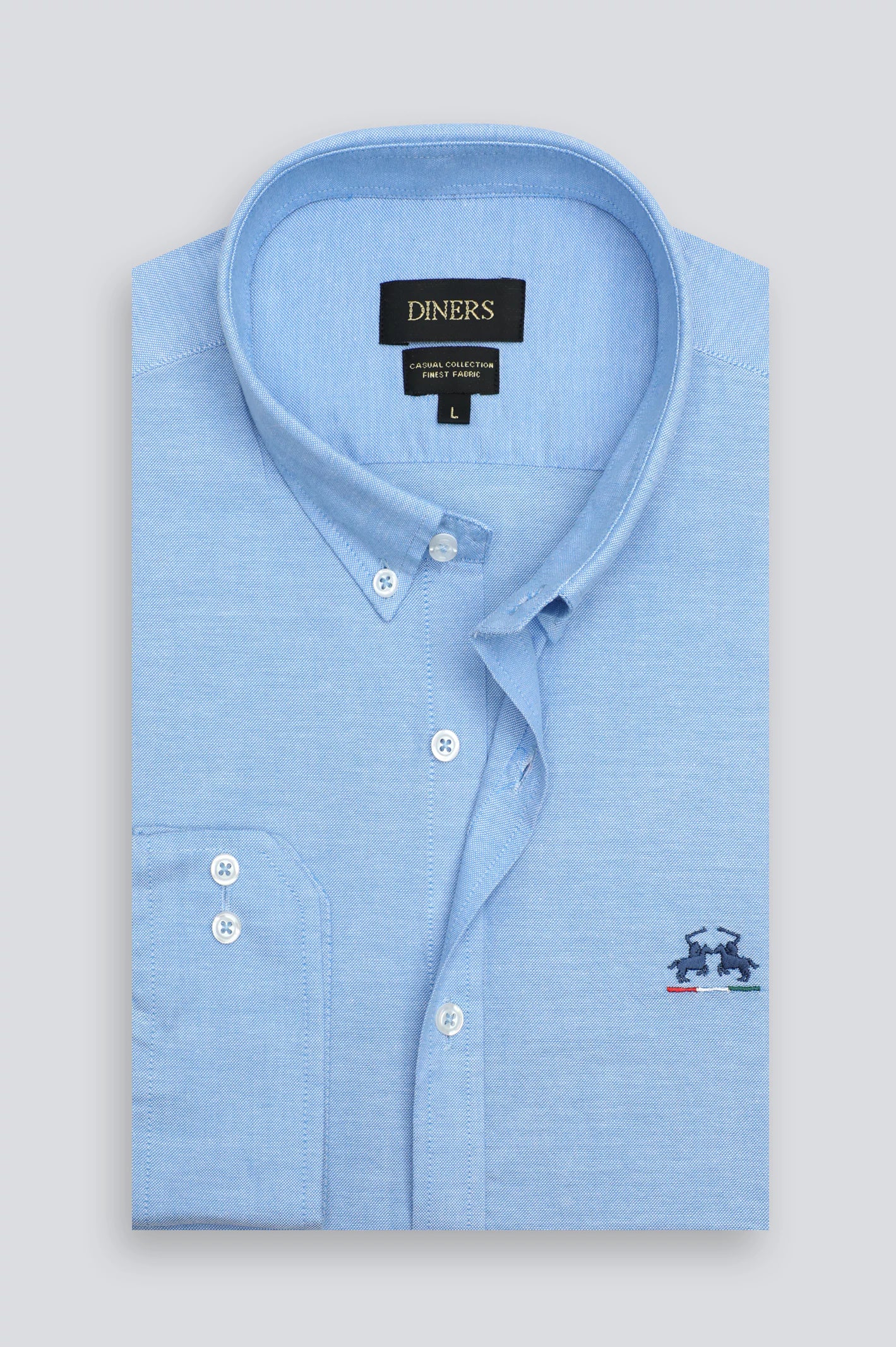 Sky Blue Textured Casual Shirt