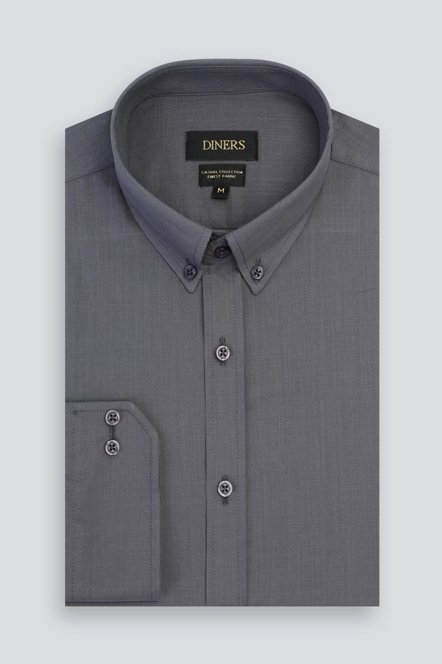 Grey Plain Casual Shirt