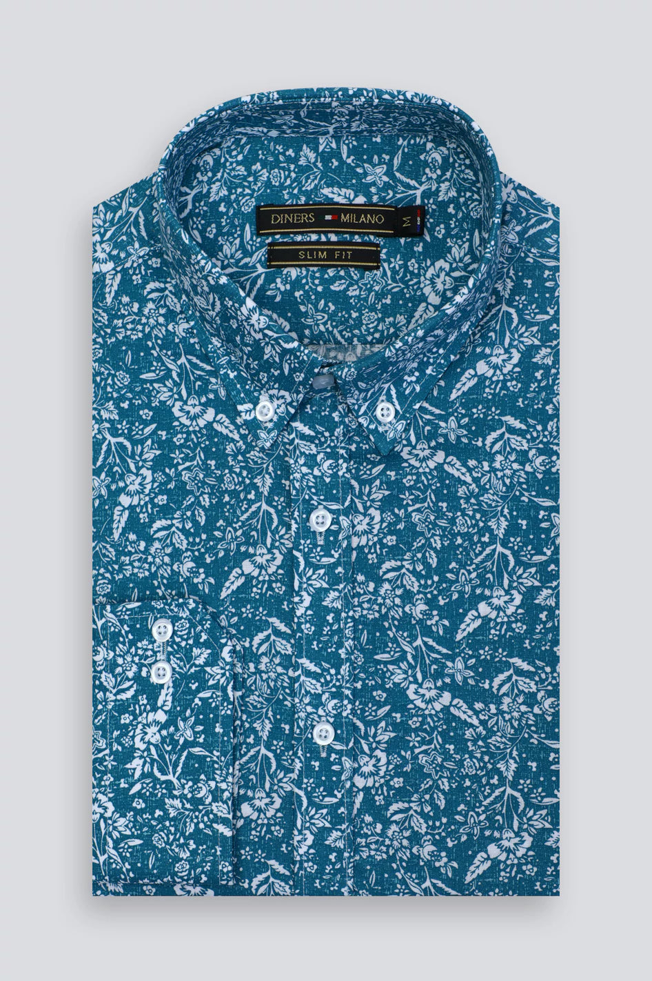 Green Floral Print Casual Shirt