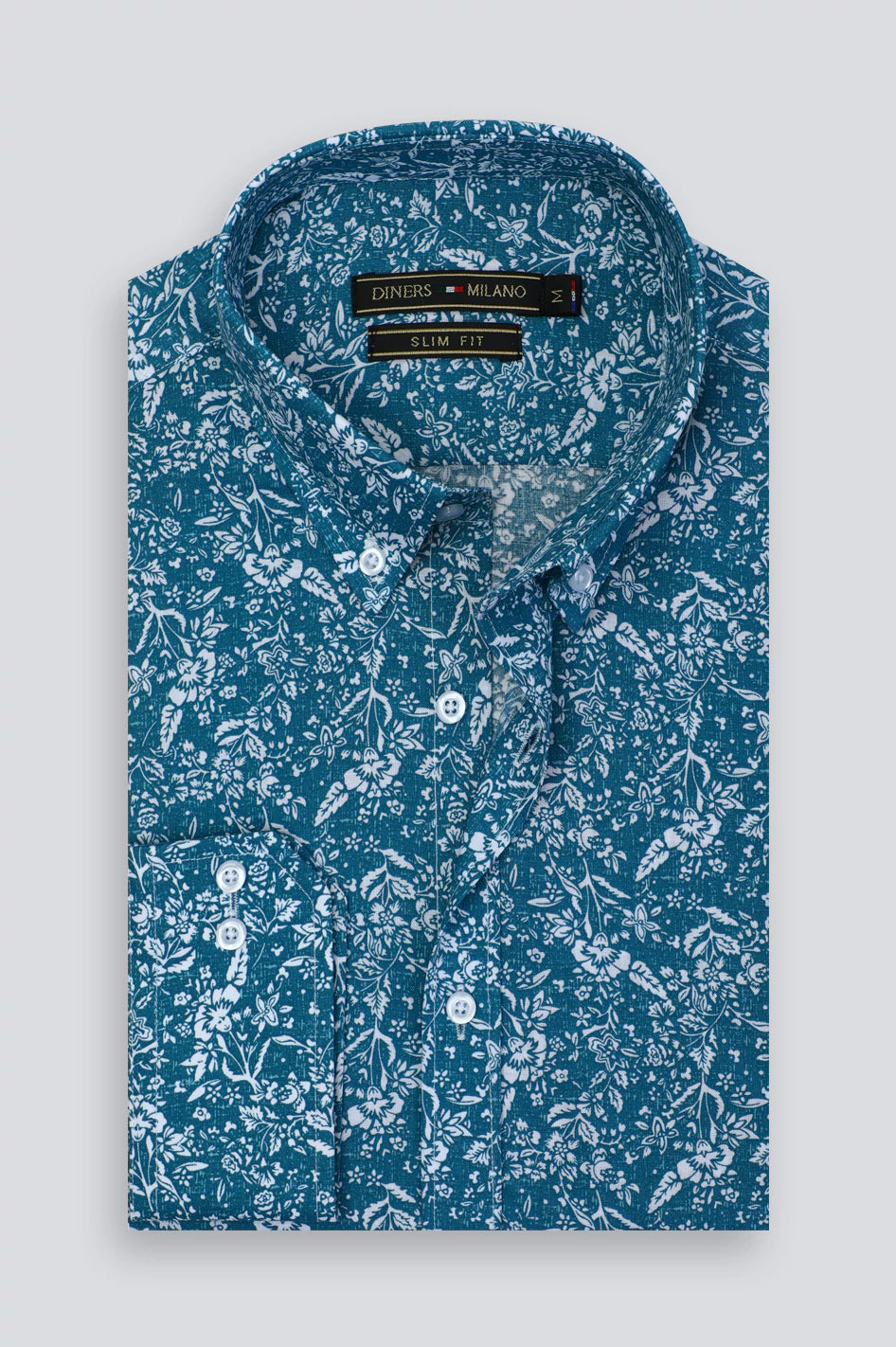 Green Floral Print Casual Shirt