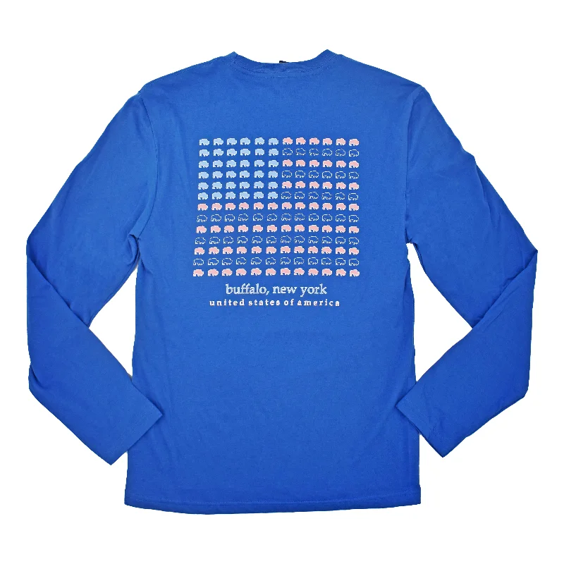 BFLO Maritime Blue USA Long Sleeve Shirt