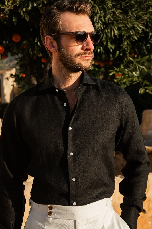 Black linen shirt - Made in Italy