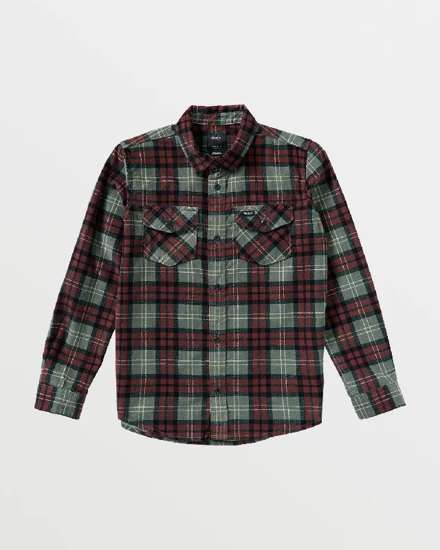 Boys Freeman Cord Print Long Sleeve Corduroy Shirt - College Green