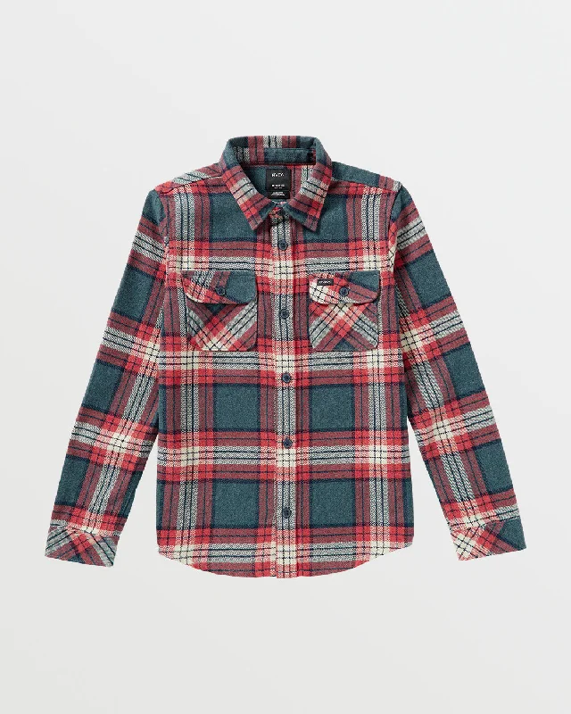 Boys That'll Work Flannel Long Sleeve Shirt - Duck Blue