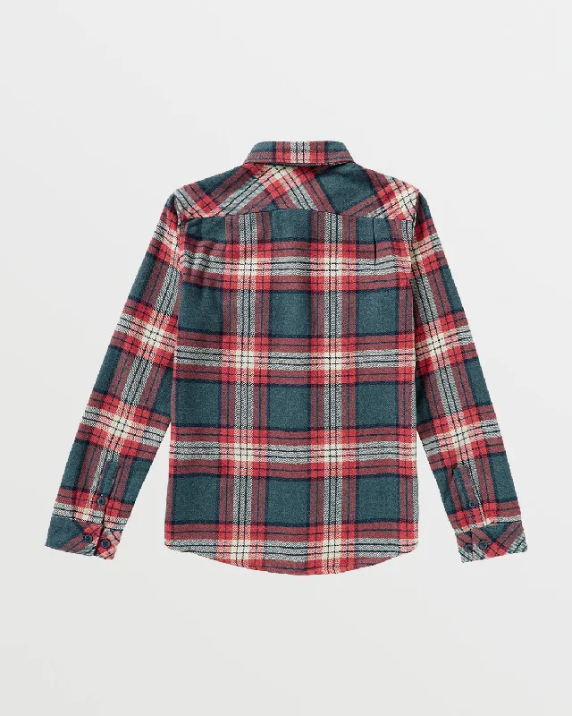 Boys That'll Work Flannel Long Sleeve Shirt - Duck Blue