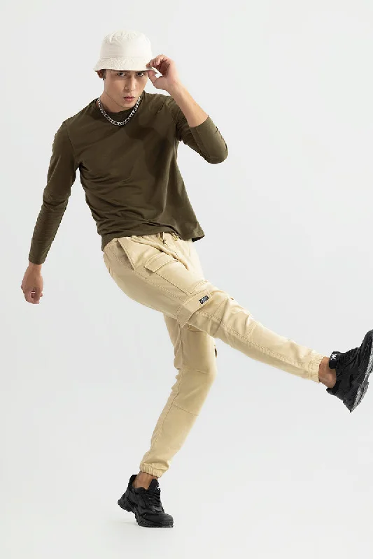 Combat Cream Soft Denim Cargo Pant