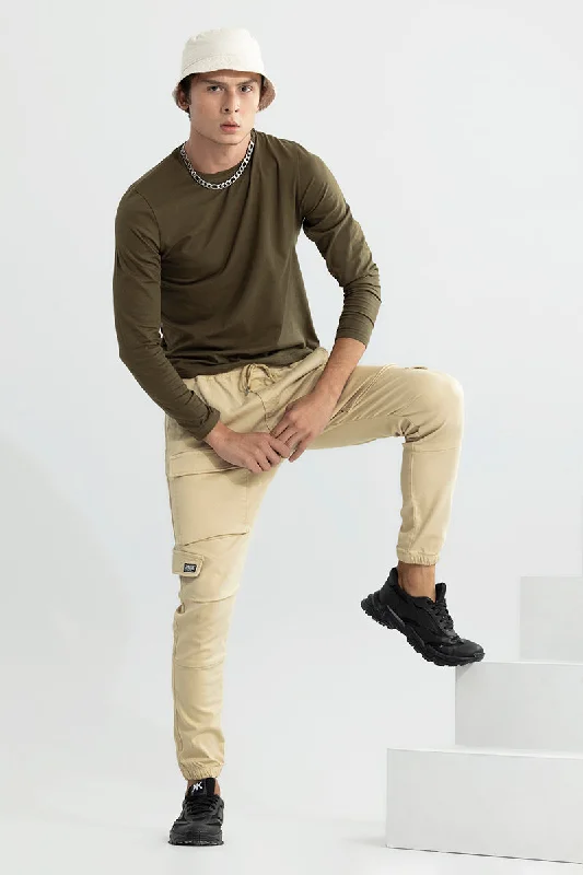 Combat Cream Soft Denim Cargo Pant