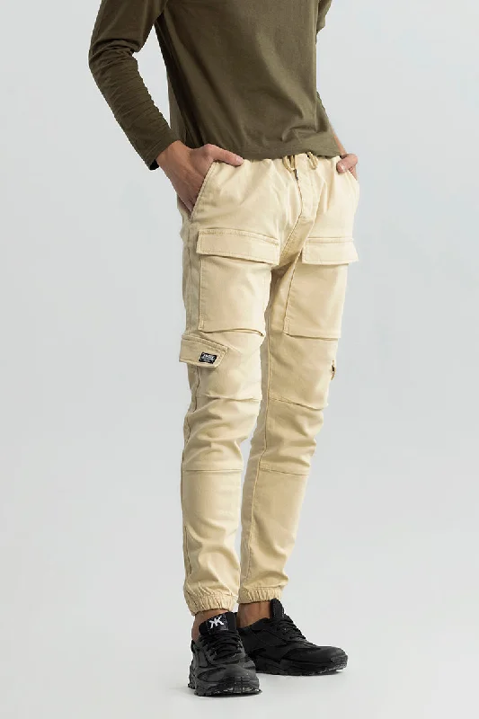 Combat Cream Soft Denim Cargo Pant