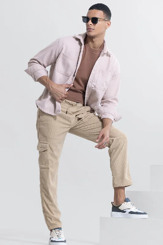 Cullin Beige Corduroy Cargo Pant