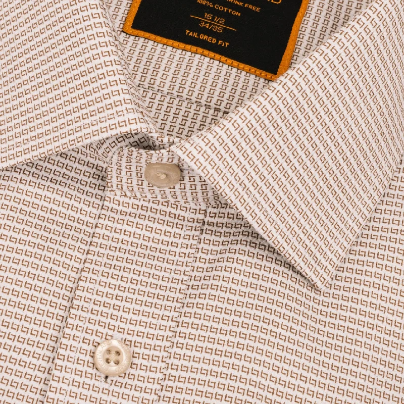 The Jet-Setter Dress Shirt | Classic Collar | Rounded Barrel Cuff | 100% Cotton | Walnut