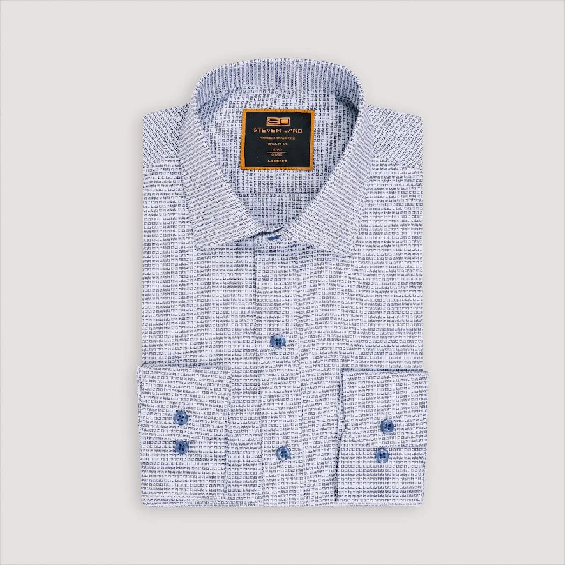 The Jet-Setter Dress Shirt | Classic Collar | Rounded Barrel Cuff | 100% Cotton | Navy