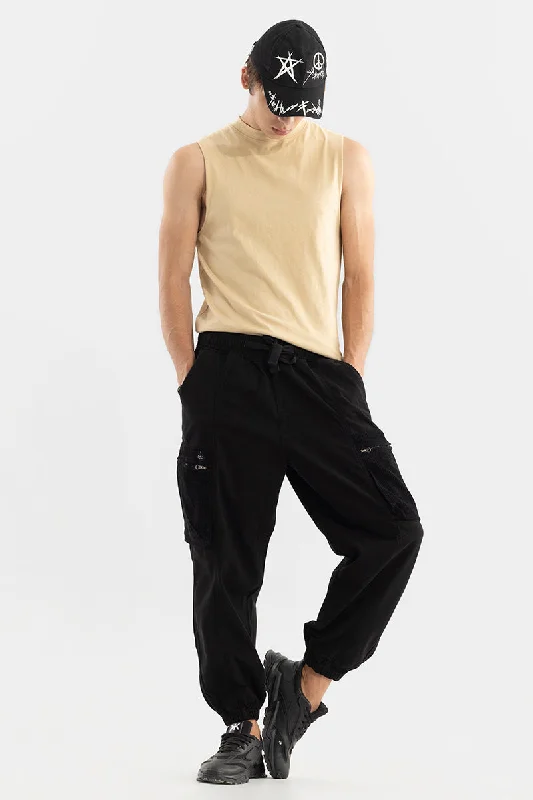 Korean Style Black Cargo Pant