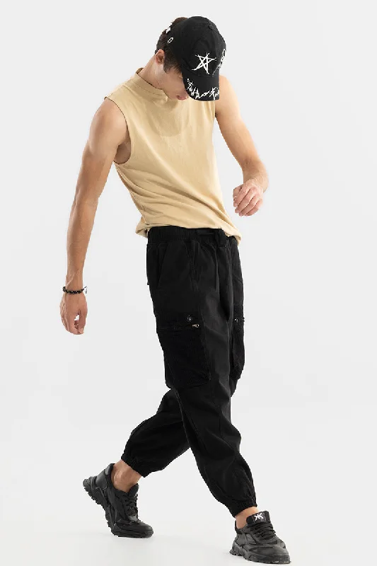 Korean Style Black Cargo Pant