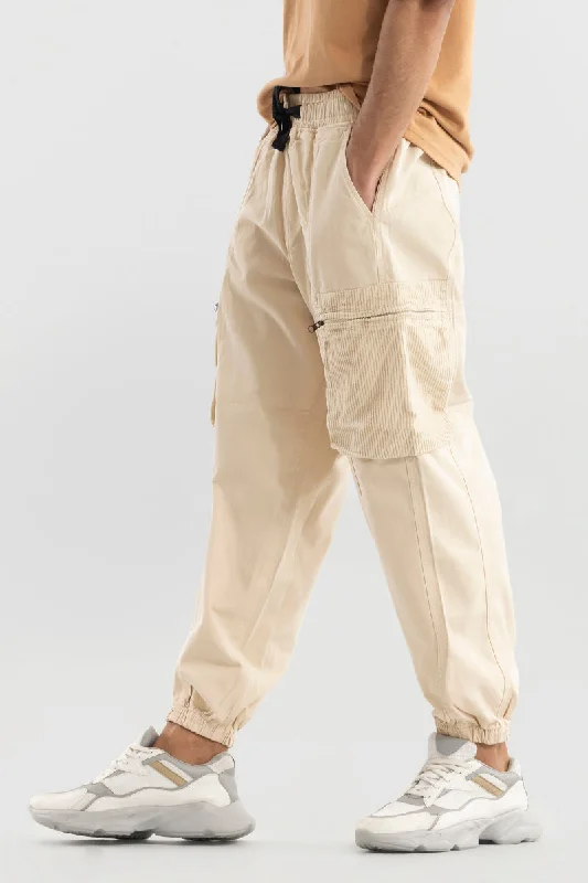 Korean Style Cream Cargo Pant