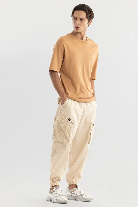 Korean Style Cream Cargo Pant