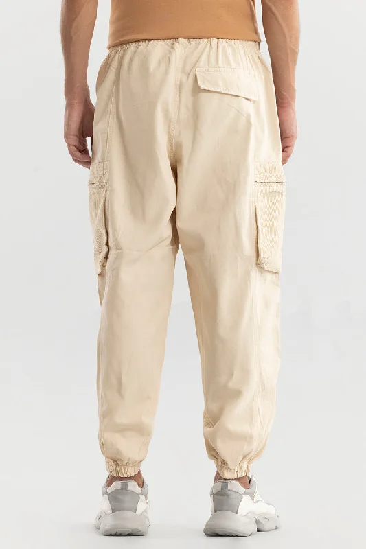 Korean Style Cream Cargo Pant