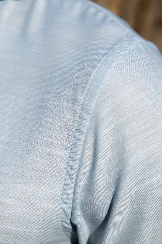 Light blue chambray cotton shirt - Made in Italy