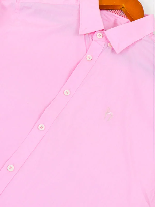 MCS09 Men's Wash and Wear Casual Shirt Pink