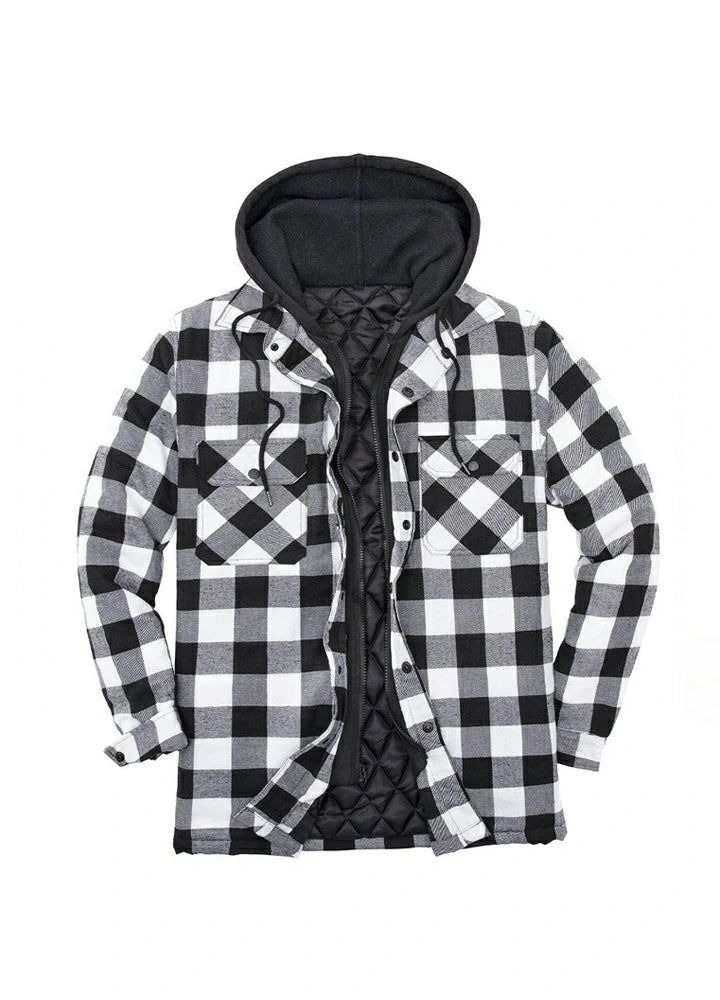 Black White Buffalo Plaid / M