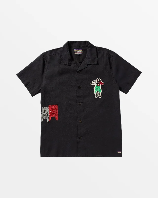 Oblow Floral Short Sleeve Woven Shirt - RVCA Black