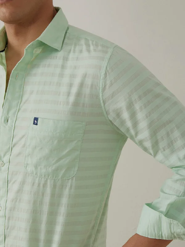 Pastel Green Striped Shirt