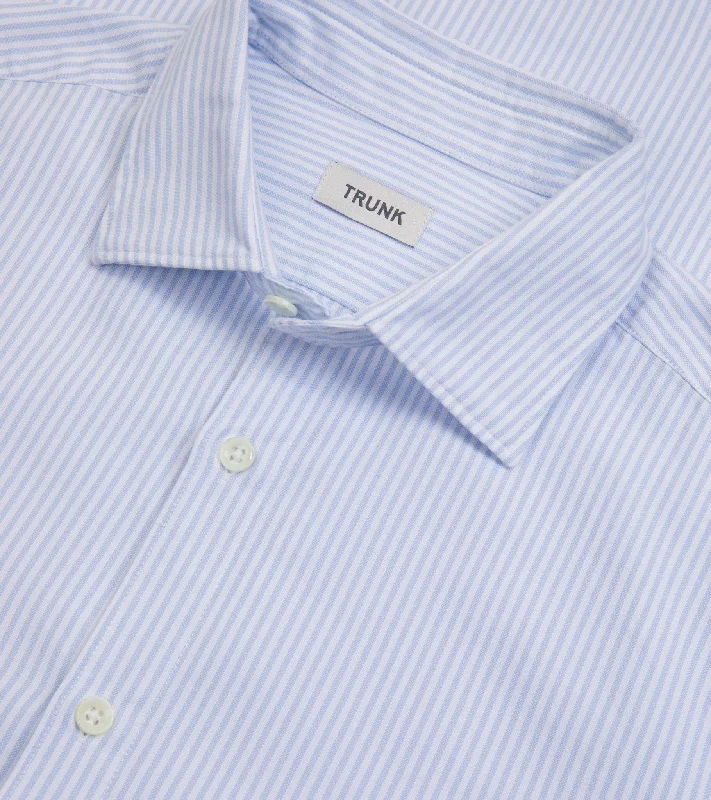 Trunk Austin Cotton Stripe Oxford Shirt: Light Blue