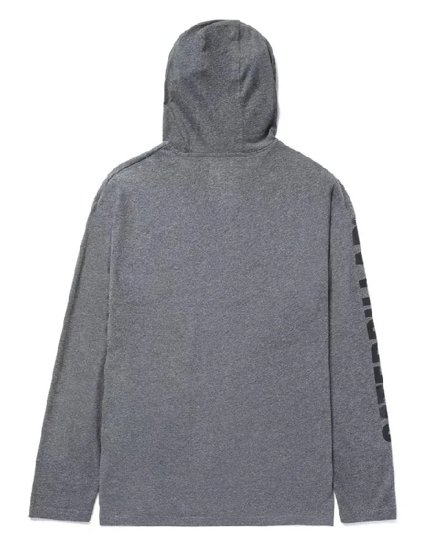 Men's UPF Hooded Banner Long Sleeve T-Shirt - Dark Heather Grey