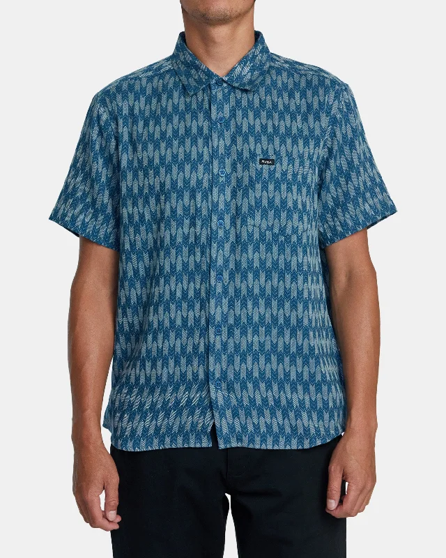 Upwards Ikat Short Sleeve Shirt - Indigo