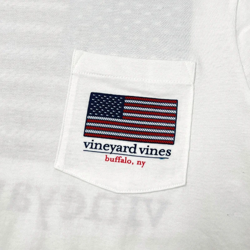 Vineyard Vines Buffalo, NY With American Flag Long Sleeve Shirt