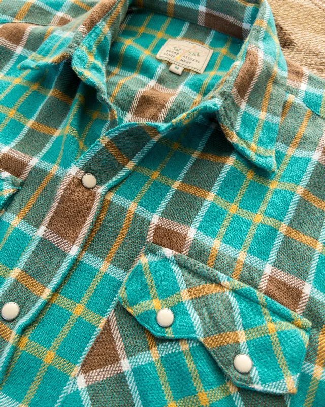 Washed Flannel Pearlsnap Shirt - Riverbend