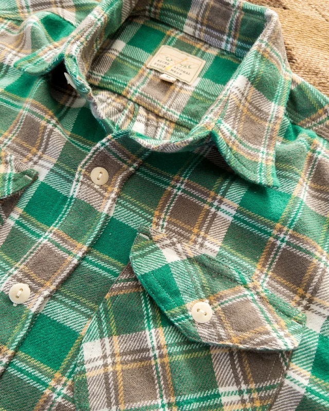 Washed Flannel Workshirt - Spring Pastures