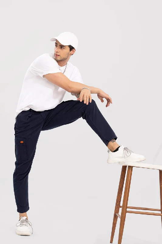 Whis Navy Tapered Cargo Pant