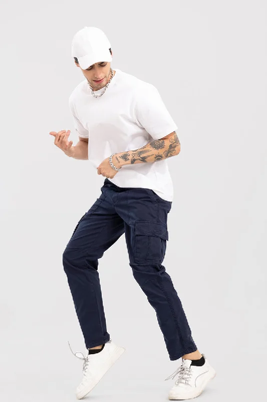 Whis Navy Tapered Cargo Pant