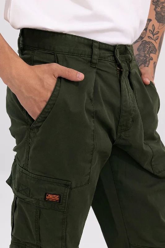 Whis Olive Tapered Cargo Pant