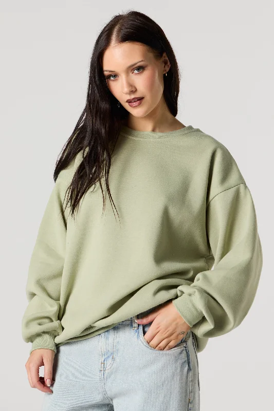 Oversized Fleece Crewneck Sweatshirt