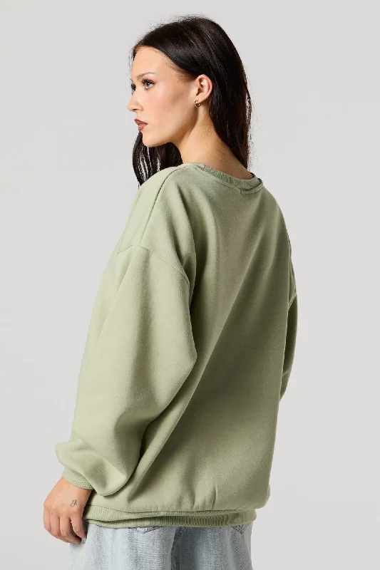 Oversized Fleece Crewneck Sweatshirt