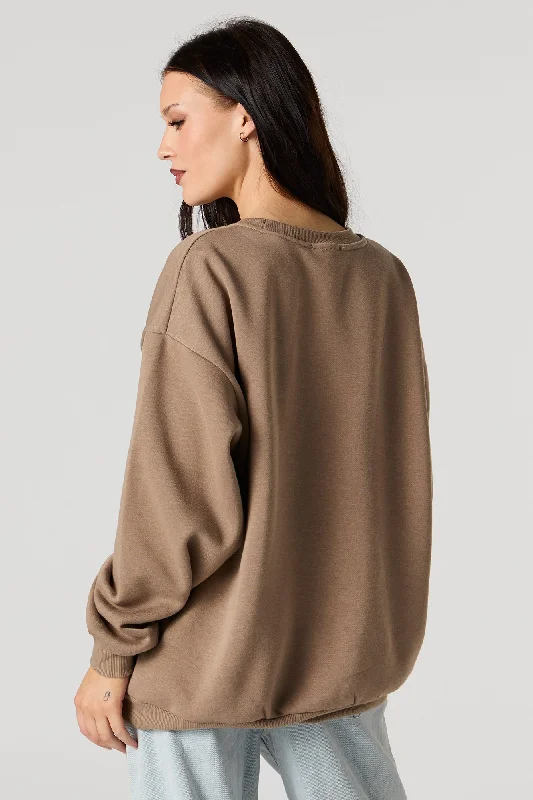 Oversized Fleece Crewneck Sweatshirt