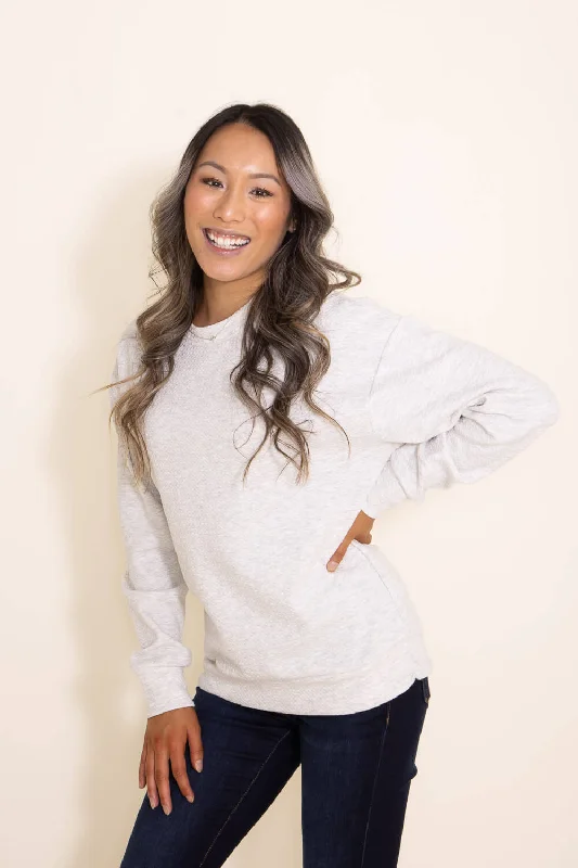 1897 Active Honeycomb Stretch Sweatshirt for Women in White | T103-OATMEAL