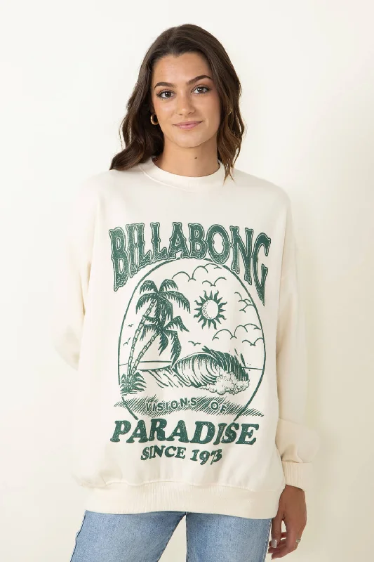 Billabong Ride In Sweatshirt for Women in White Cap | 24B463406-WCP