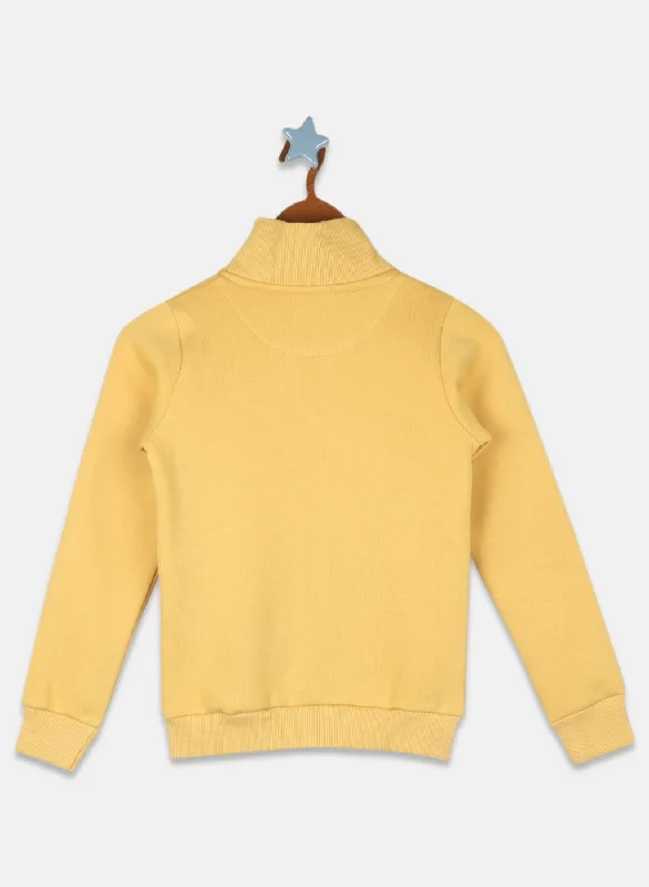 Girls Mustard Solid Sweatshirt